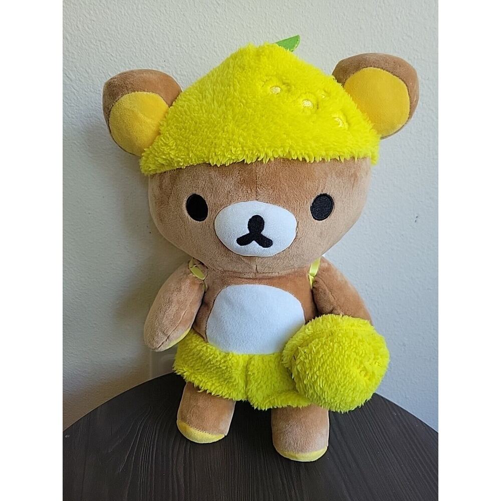 Rilakkuma Lemon Plush San X 15" Yellow Zipper Pouch